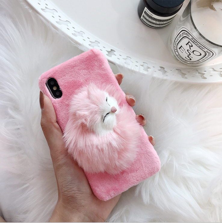 3D animal TPU+Fur  | IPhone