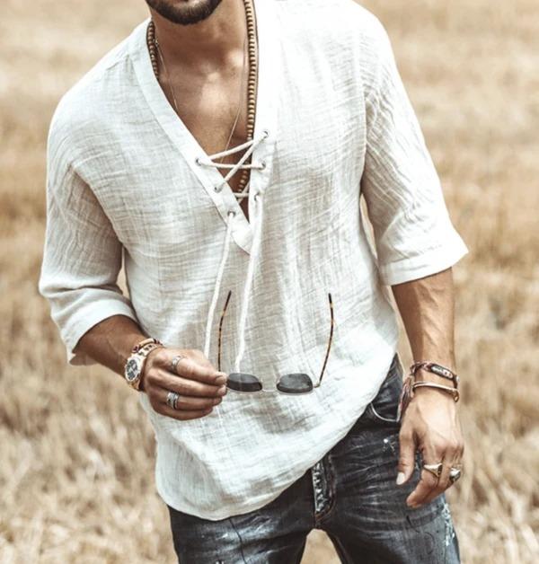 Lace mid sleeve T-shirt