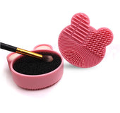 Makeup brush cleaning box