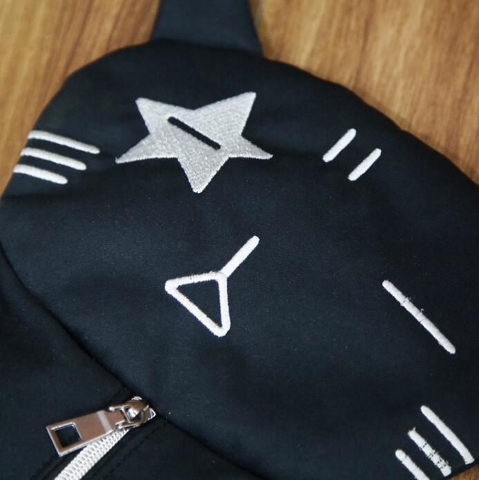 Cartoon cat canvas shoulder bag personality funny diagonal package