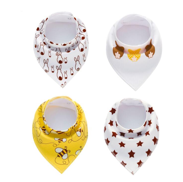 4 piezas / lote Impresión  Varios Diseños Tela Babero Bandana