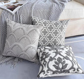 Nordic geometric embroidery pillowcase