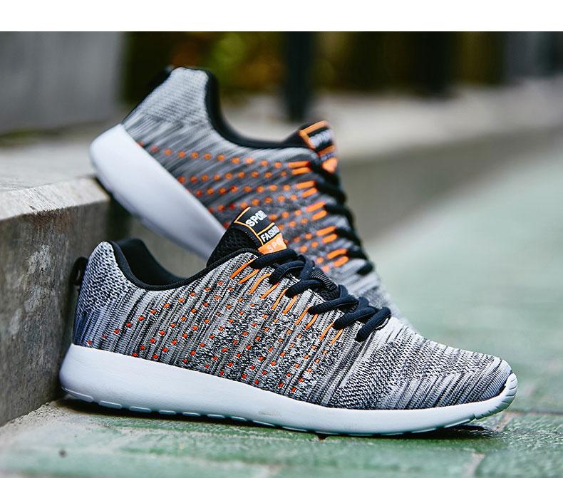 Flying woven low-top sports running shoes Korean version of the wild comfortable fashion trend sports shoes