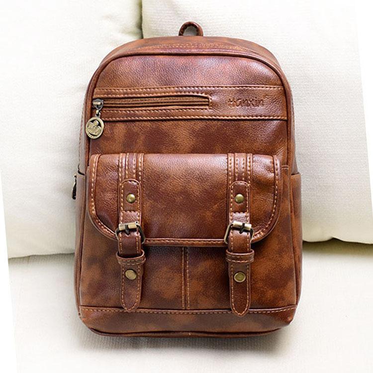 The explosion of hot retro fashion brand handbag Backpack School wind PU leather handbags Backpack