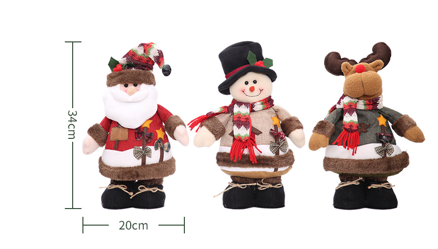 Christmas elderly holiday gift doll child doll toy snowman deer window decoration ornaments