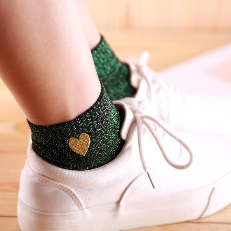 Shiny filigree ladies boat socks