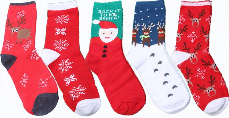 Christmas gift boxed socks elk old man snowflake