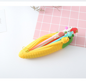 Creative stationery Korea simple corn modeling silicone pencil bag student large capacity pencil bag pencil bag