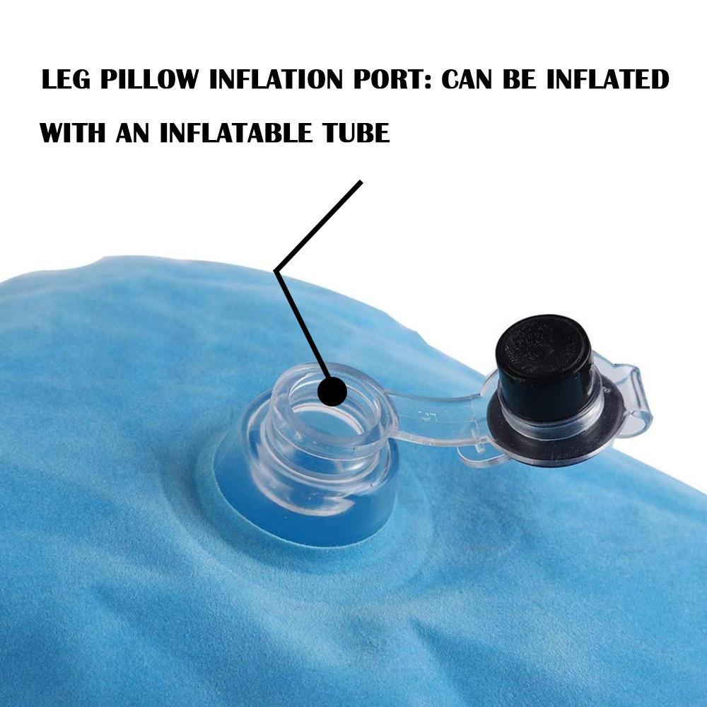 Portable inflatable leg pillow
