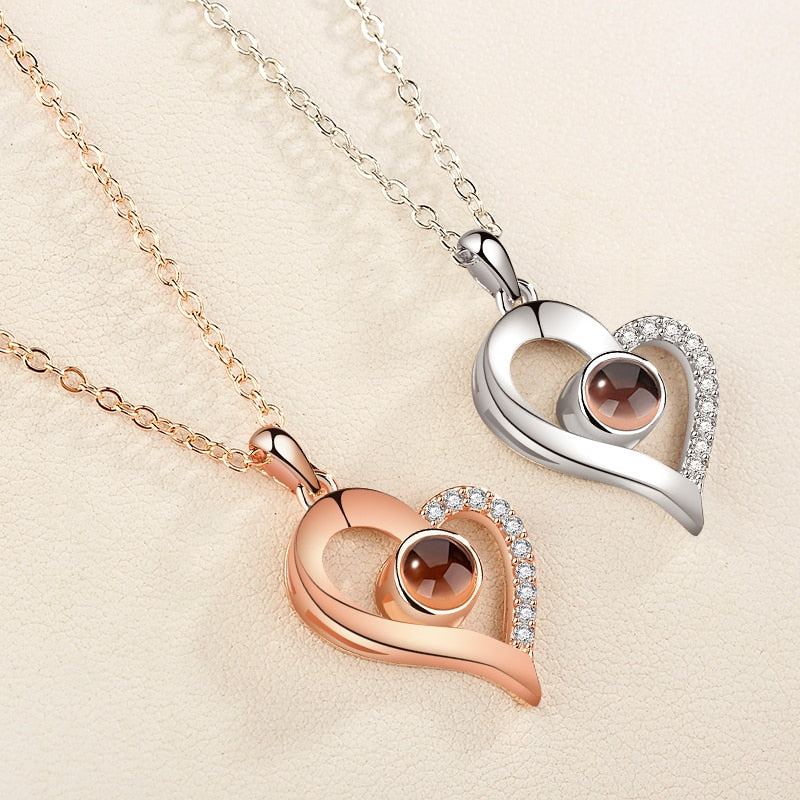 Collares con leyenda TE AMO en 100 idiomas