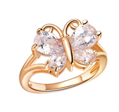 Butterfly Ring Color Crystal