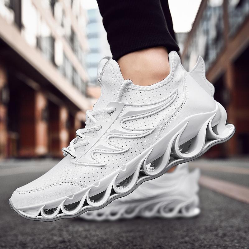 Flying woven wild thick bottom increased sports white shoes casual shoes