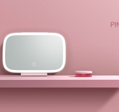 Car makeup mirror with LED lights