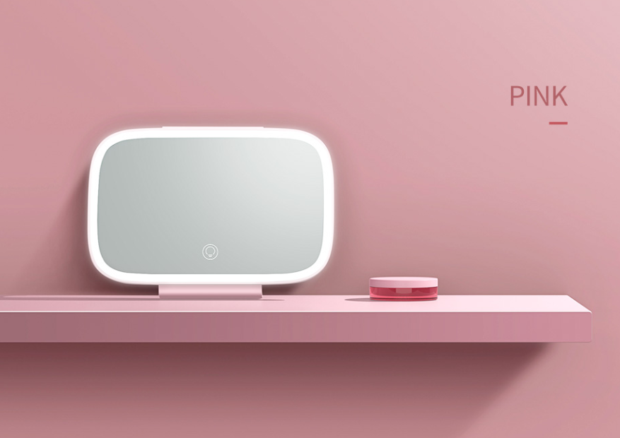 Car makeup mirror with LED lights