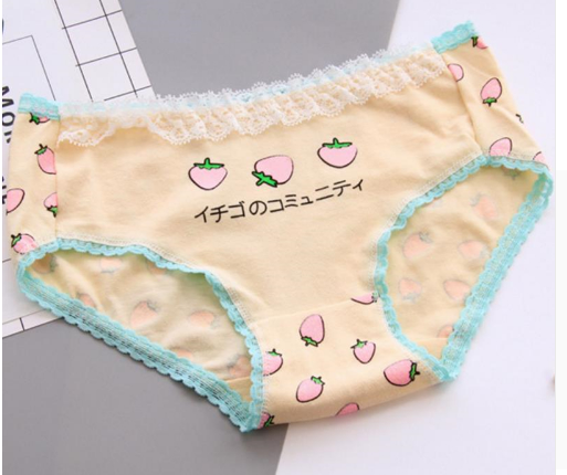 Cute Strawberry Panties Mid-Waist