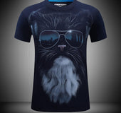 Animal pattern 3D t-shirt men's personality creative half sleeved 3D T-shirt short sleeved short sleeved T-shirt wholesale