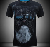 Animal pattern 3D t-shirt men's personality creative half sleeved 3D T-shirt short sleeved short sleeved T-shirt wholesale