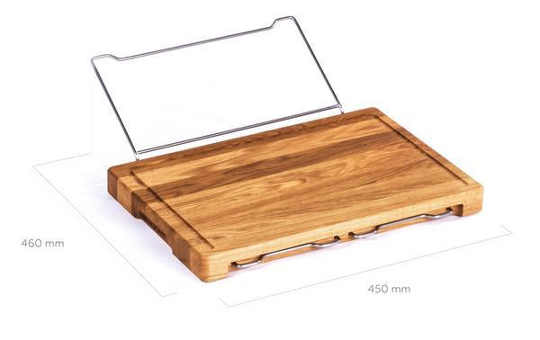 Multi-function cutting board with shelf