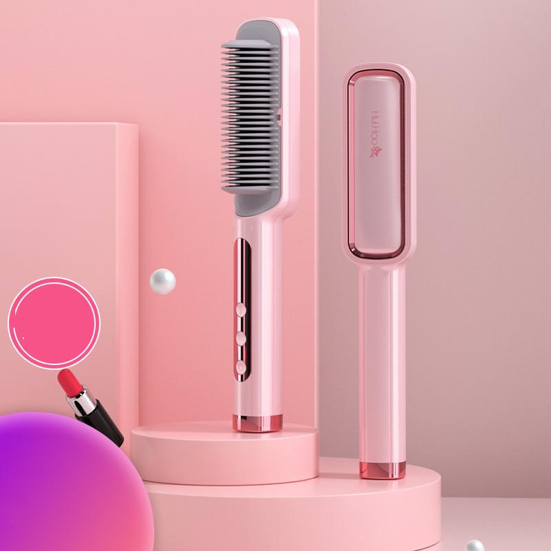 Anti-scalding Hair Straightener Brush Ceramic Hair Curler Heated Electric Smart Brush Hair Straightener