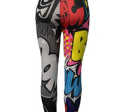 Cartoon pattern 3D printing dag personality high waist yoga pants sports leggings