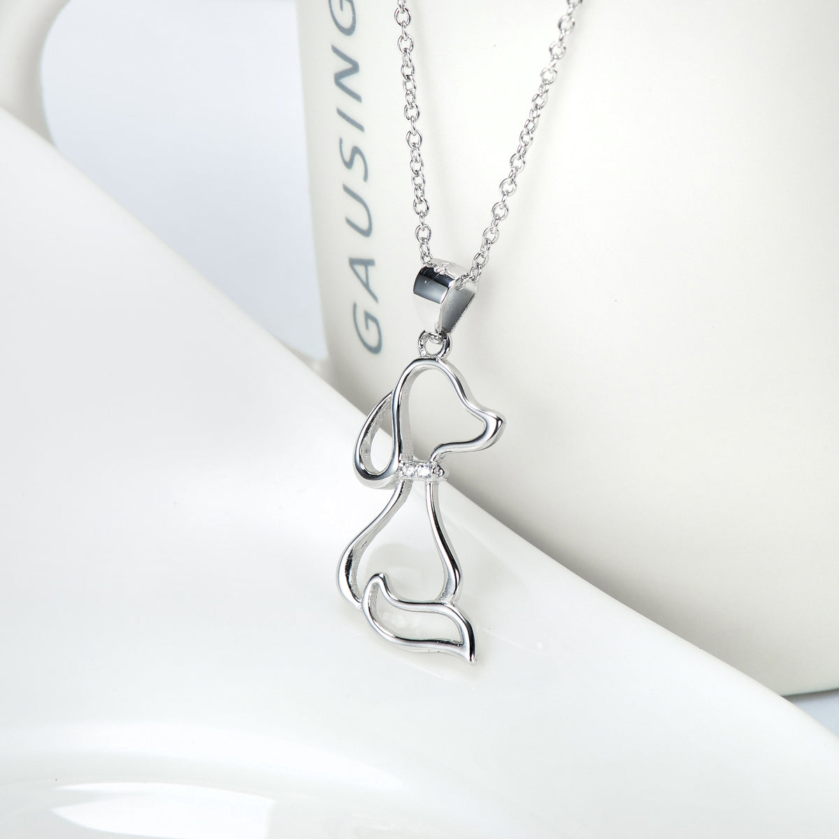 Collar De Plata 925 Colgante Cachorro