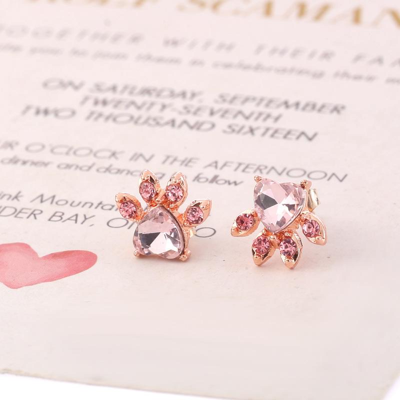 Shiny Pink Stud Earrings Earrings for Women