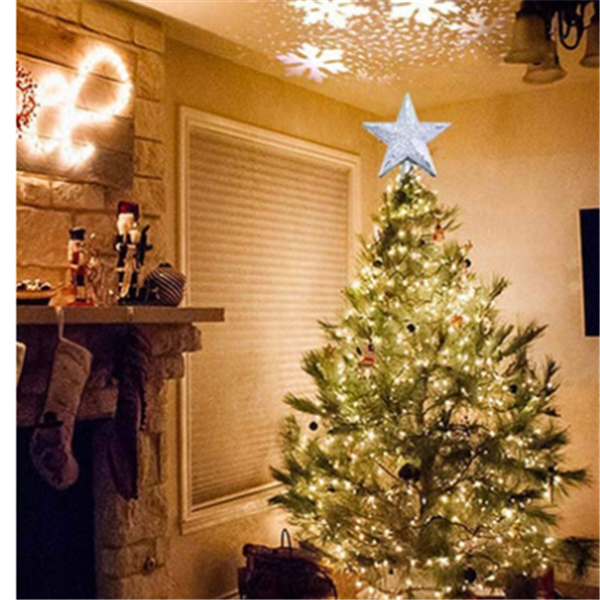 LED Christmas Tree Top Rotating Snowflake Projector