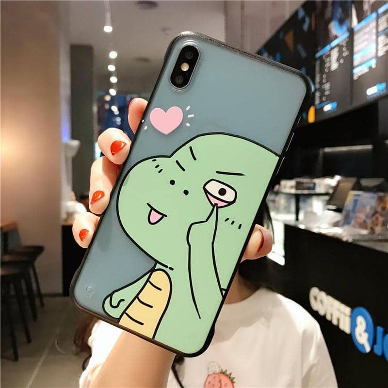 Acrylic borderless avocado cartoon dinosaur  | IPhone