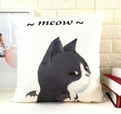 Double-sided cuteblack and white simple pair of lovers cartoon anime sofa back thickening plush car pillow