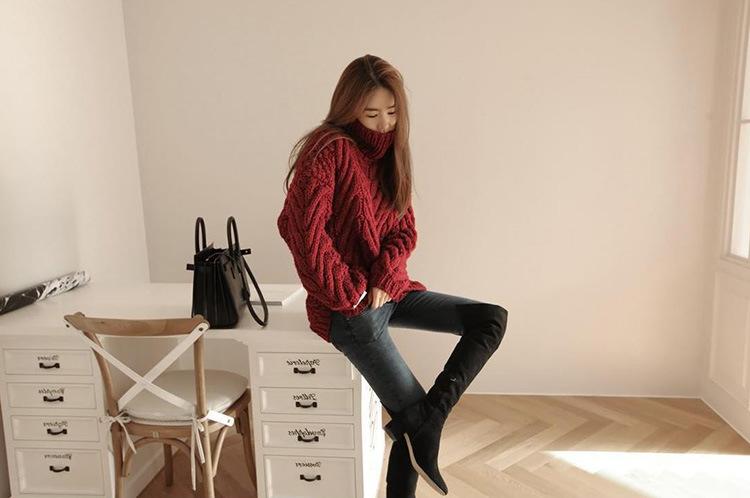 Turtleneck knit sweater
