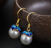 Cloisonne 925 Silver Earrings