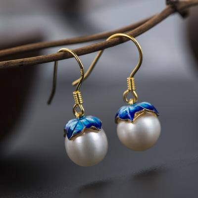 Cloisonne 925 Silver Earrings
