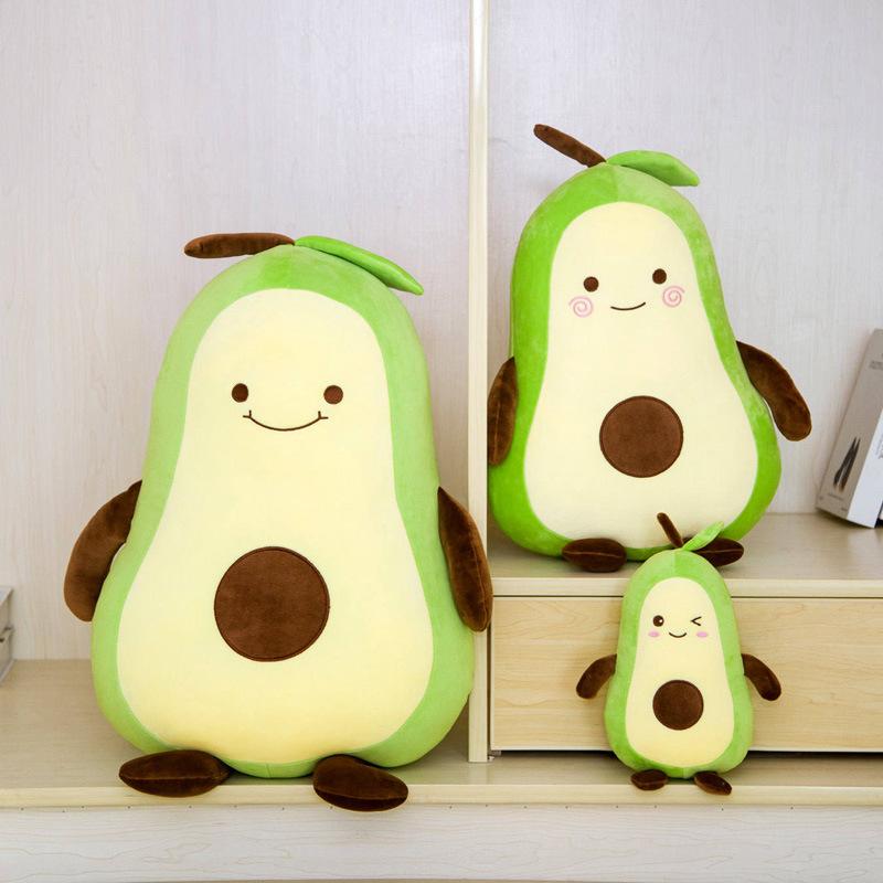 Avocado Plush Doll girl sleeping on big pillow