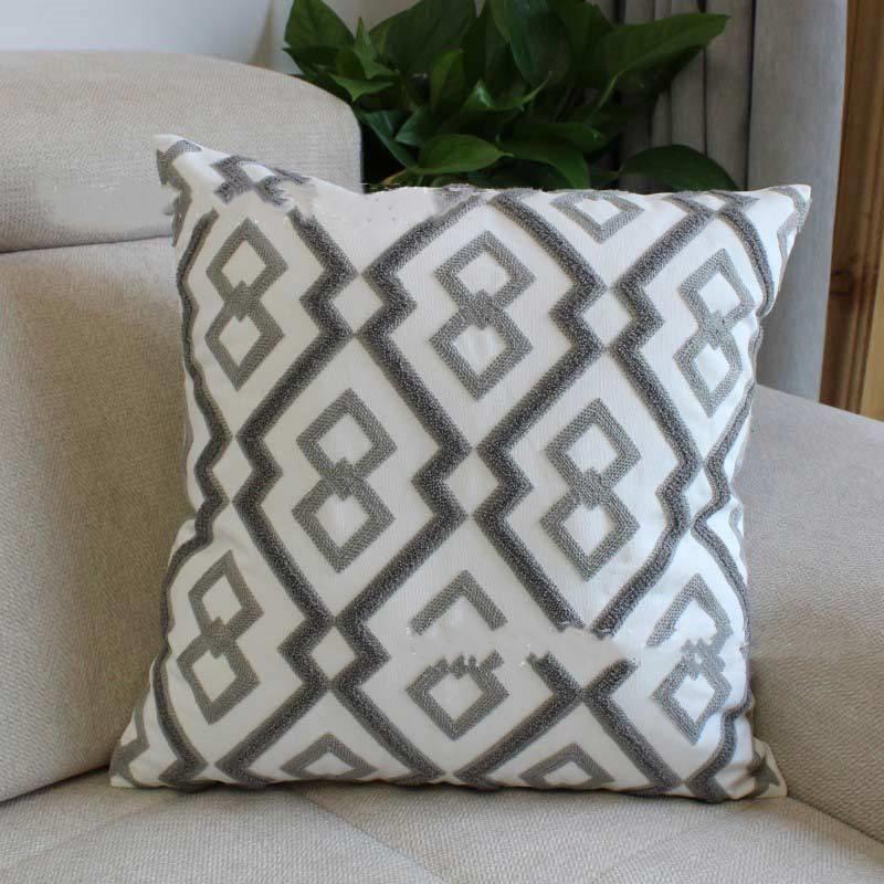 Cotton canvas embroidered car pillowcase