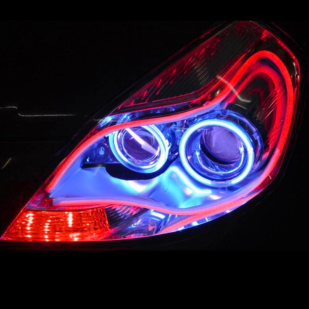 2Pcs 45cm/60cm Flexible Car Soft Tube LED Strip Light Angel Eye