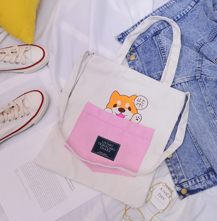 Creative student canvas bag