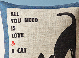 Cartooncotton and linen pillow sofa office cushion linen pillow IKEA literary cute pillowcase without core