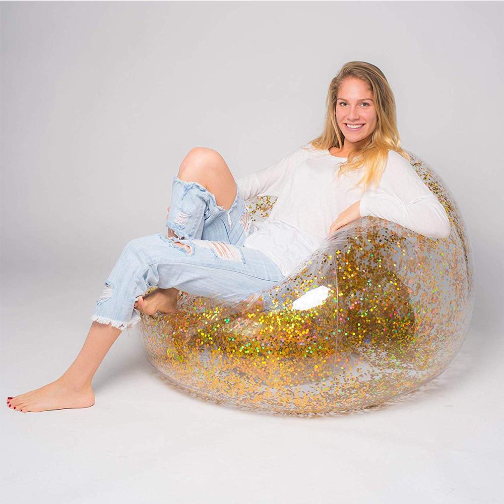Transparent sequin inflatable home lazy sofa