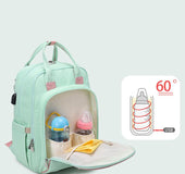 Bottle Heating Multi-Function Mommy Bag Waterproof Travel Baby Backpack With USB Interface