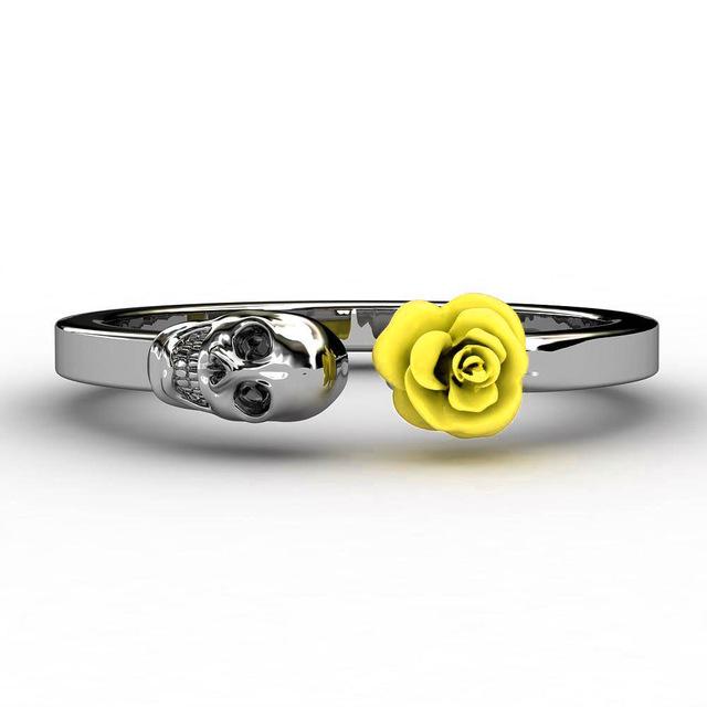 Skull Rose Ring Stainless Steel Punk Rock Rings