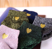 Shiny filigree ladies boat socks