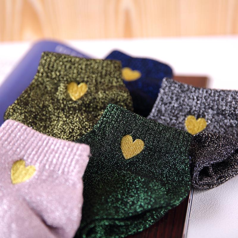 Shiny filigree ladies boat socks