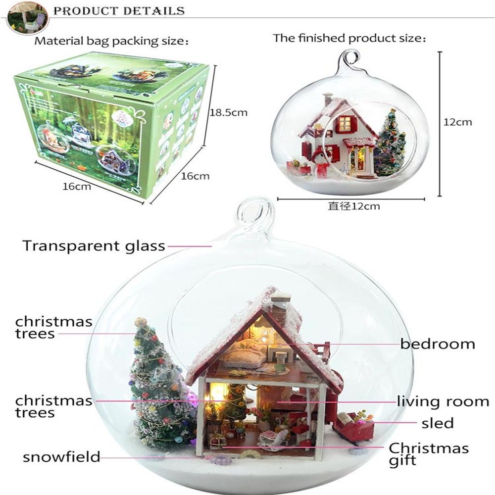 Wooden DIY Miniature House Furniture LED House Decorate Creative Christmas Gifts