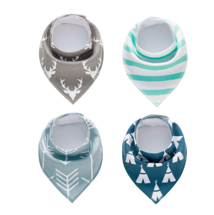 4 piezas / lote Impresión  Varios Diseños Tela Babero Bandana