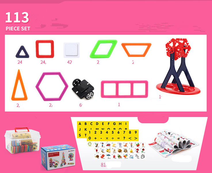 Magnetic piece building blocks