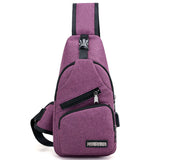 Bolso de pecho multifunción con USB