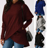 Irregular hooded sweater