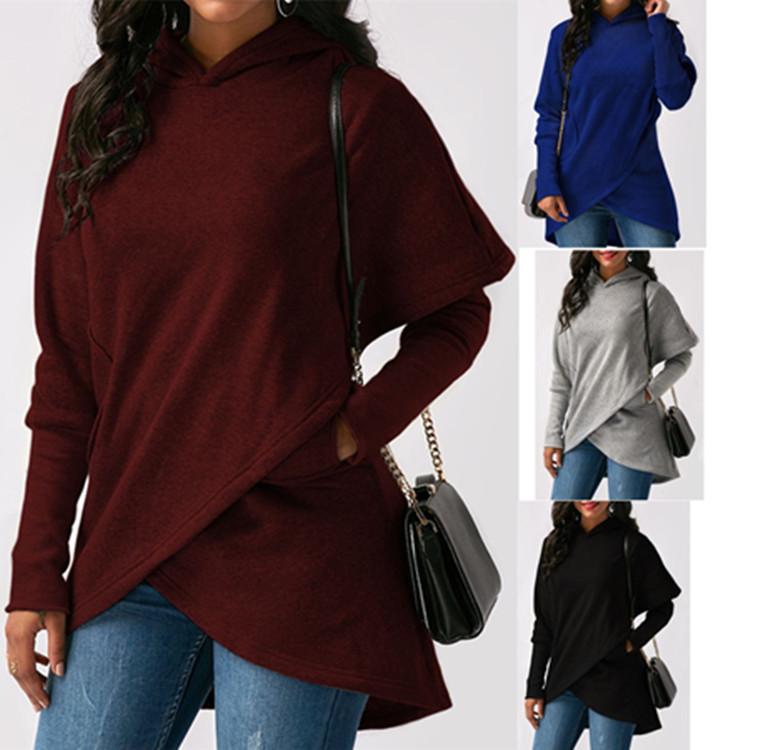 Irregular hooded sweater