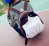 New funny cat canvas backpack casual female backpack
