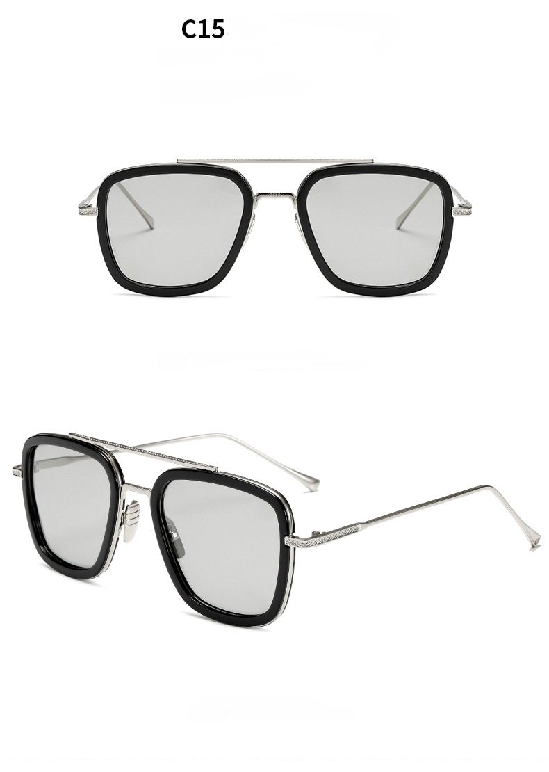 Fashion Sunglasses Men Metal Square